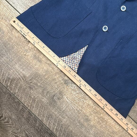 Oxford Men's Blake Linen Cotton Blazer Navy Size S - Picture 4 of 8